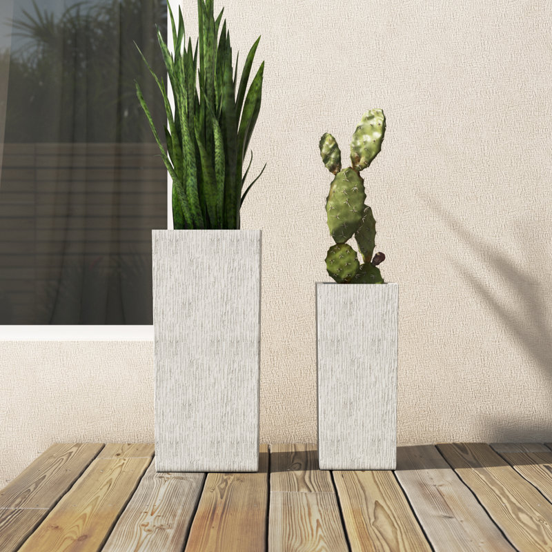 Eldert 2-Piece Lightweight Concrete Pot Planter Set