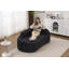 Chaise longue rembourrée en chenille moderne avec siège profond et 1 coussin, polyvalente pour le salon et la chambre à coucher-130077667