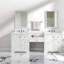 Meuble-lavabo moderne blanc avec lavabo double pour salles de bain spacieuses