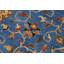 Tapis oriental rectangulaire en laine bleu clair / orange 9 pi 2 po x 11 pi 10 po Silke