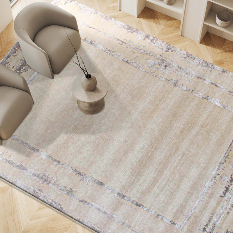 Area Rug in Sillver, Rectangle 6' x 9'