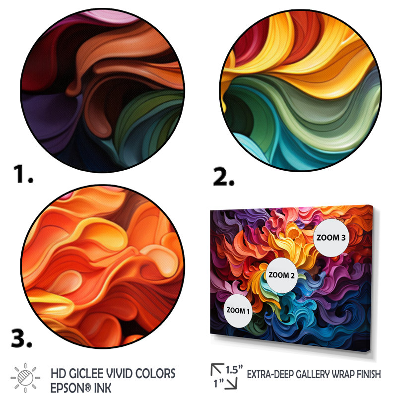 Opt Vibrant Illusions II On Canvas Print, 34" H x 44" W x 1.5" D, Wrapped Canvas