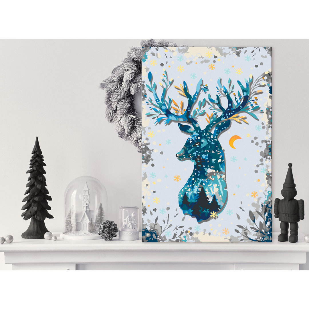 Leinwandbild Nightly Deer - Malen nach Zahlen