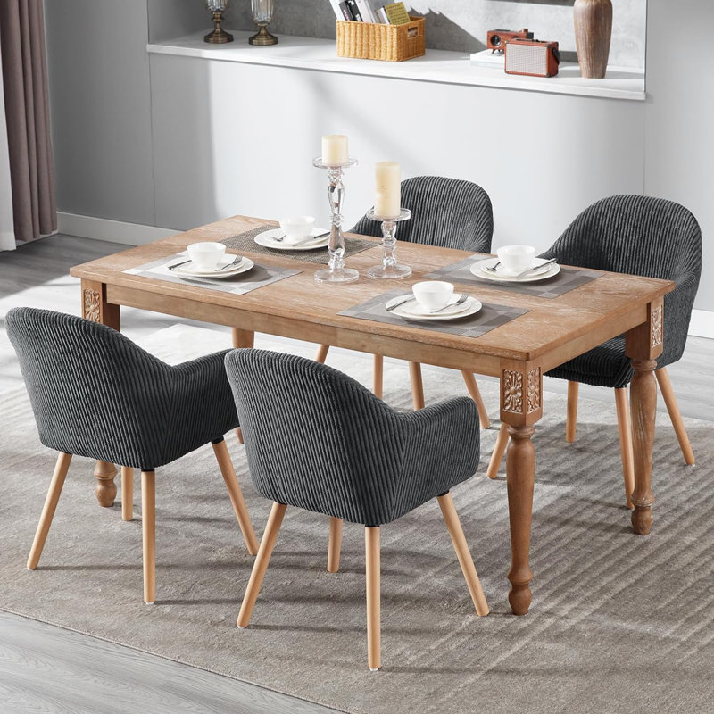 Osuna 49cm H Polyester Blend Upholstered Full Back Armchair, Dark Grey, 2