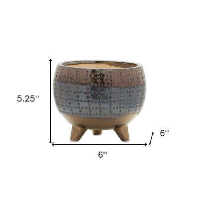 Pot à fleur rond en argile bleue 6 "