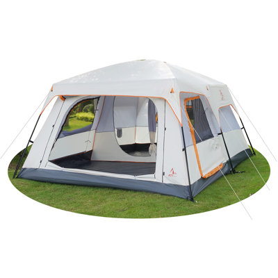 Très grande tente 10-12-14 personnes (B), tentes familiales, 2 chambres, 3 portes et 3 fenêtres avec filet, mur droit, imperméable, double couche, grande tente pour l'extérieur, pique-nique, camping, rassemblement familial