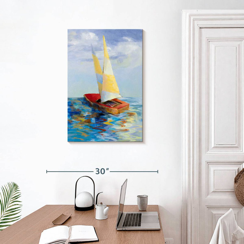 Mehar Red Sailboat, 30" H x 20" W