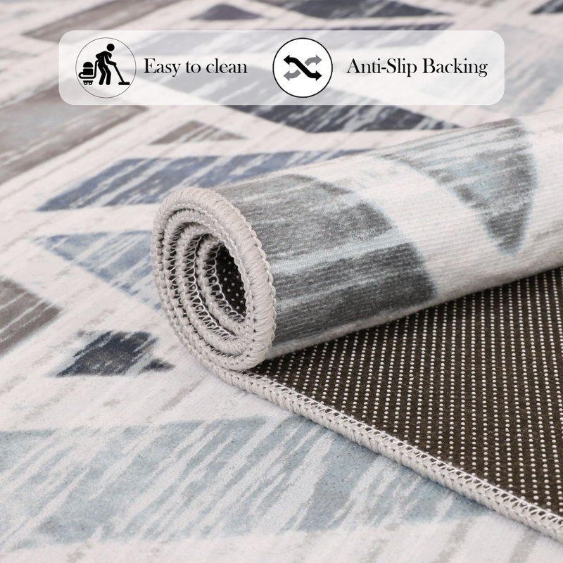 Modern Abstract Area Rug for Living Room, Bedroom, Dining Room, and Home Office, Soft Indoor Accent, Rectangle 200 x 290 cm
