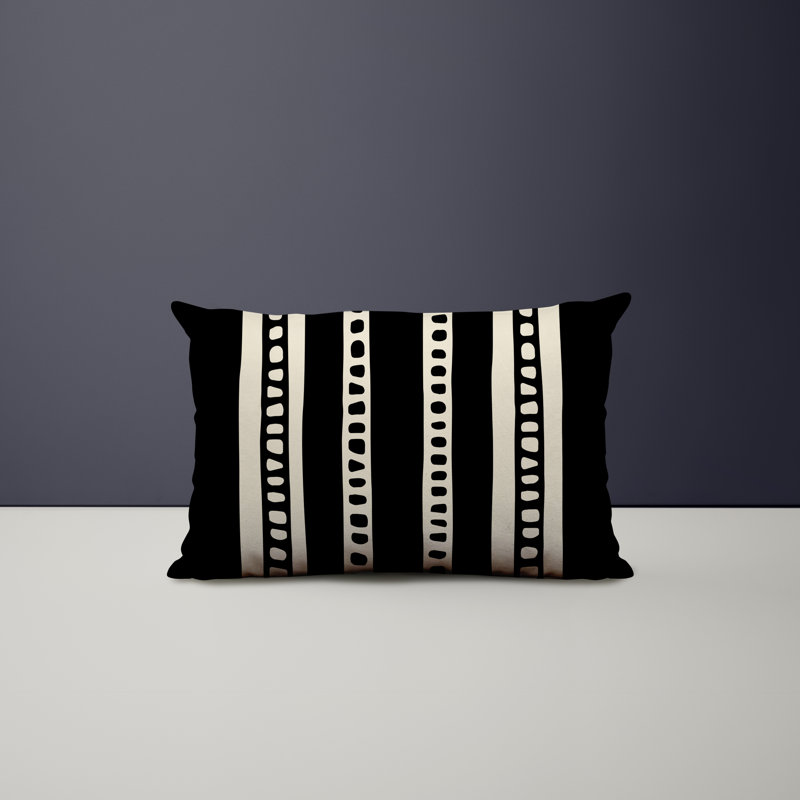 Housse et insert de coussin rectangulaire intérieur / extérieur en mélange de polyester / polyester Ikom, Noir