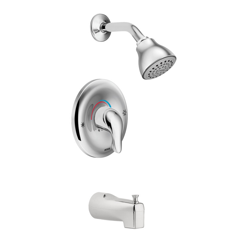 Robinet de baignoire et douche avec poignée levier et posi-temp Chateau, Chrome