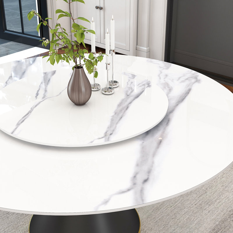 Table de salle à manger Ryding, H 29,5 po x L 53 po x l 53 po, Blanc