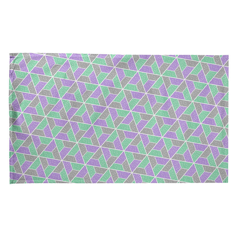 Tea Towel Kitchen Towel, Poly Twill, Brown/Blue/Purple