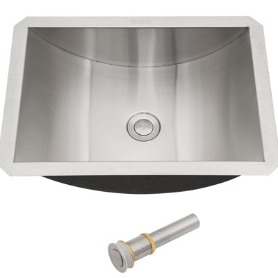 18"x13" Brushed Nickel Stainless Steel Bathroom Sink With Pop Up Drain, Nano - Treated For Resistance To Dirt And Stains, Non Fingerprint Surface, Sound Muffling Pads, Rectangular Vessel Design