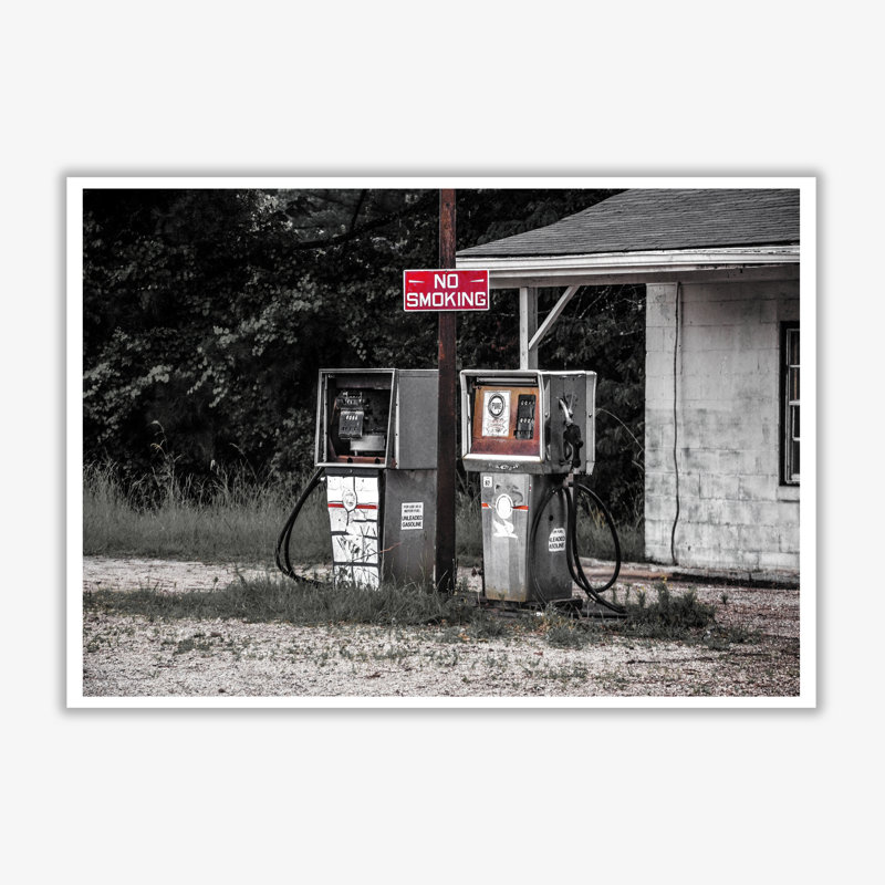 Abandoned Gas Pumps - Print, No Frame, 85 cm H x 60 cm W x 1 cm D