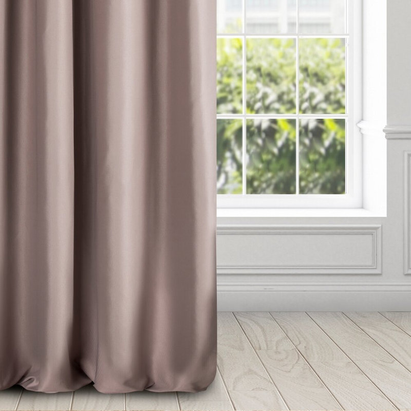 Earline Semi Sheer Curtain Single Panel, Pink