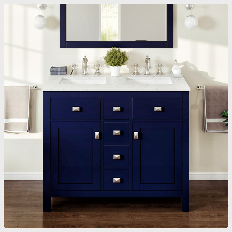 Odilion 44" Double Bathroom Vanity Set, Blue