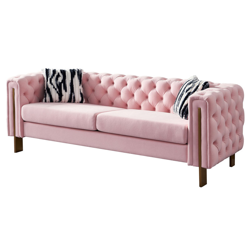 Velours, Velours rose, H 29,13 po x l 84,25 po x P 30,7 po