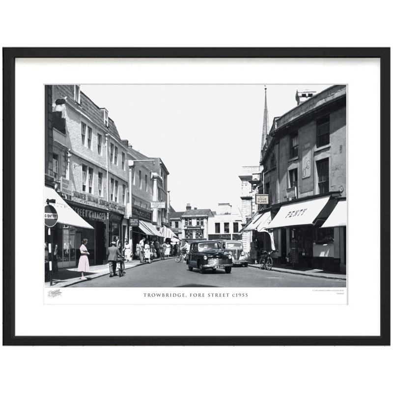 Trowbridge, Fore Street C1955 - Single Picture Frame Print, 40cm H x 50cm W x 2.3cm D, Black/White