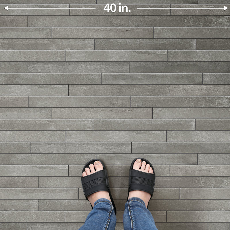 Tucson 1-7/8 In. X 17-3/4 In. Porcelain Floor And Wall Tile, Gray