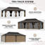  Pavillon de jardin en aluminium 12 po x 24 pi avec toit en acier galvanisé à double aération - comprend moustiquaire et rideaux d'intimité - pour la cour, le jardin, la terrasse et la piscine
