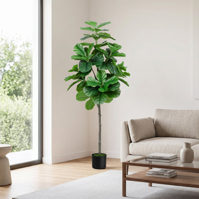 Palmier artificiel Areca 6 pi avec 15 feuilles, plante tropicale réaliste réaliste (Ficus Lyrata Whitepot)