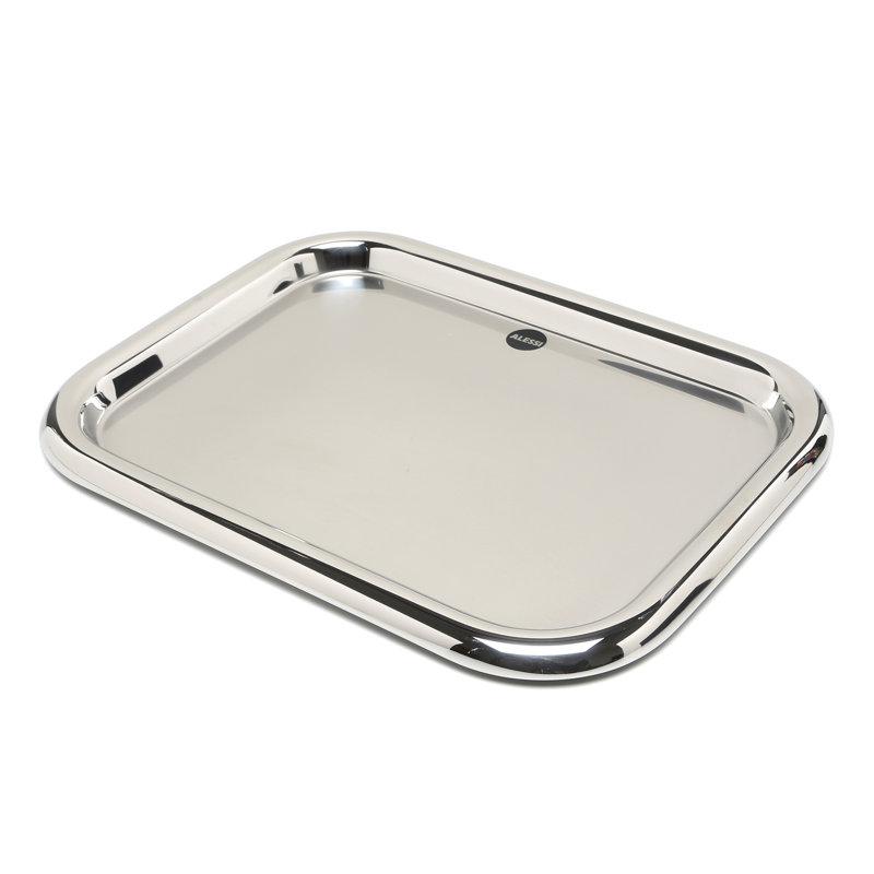 Ettore Sottsass Stainless Steel Platter, 18.1" x 13.8"