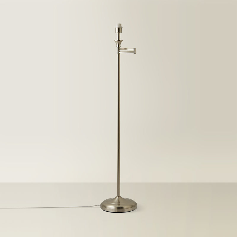 Letitia 132cm Swing Arm Floor Lamp, Brushed Chrome