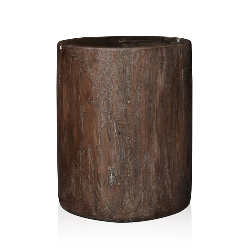 Kos End Table, Dark Petrified Wood