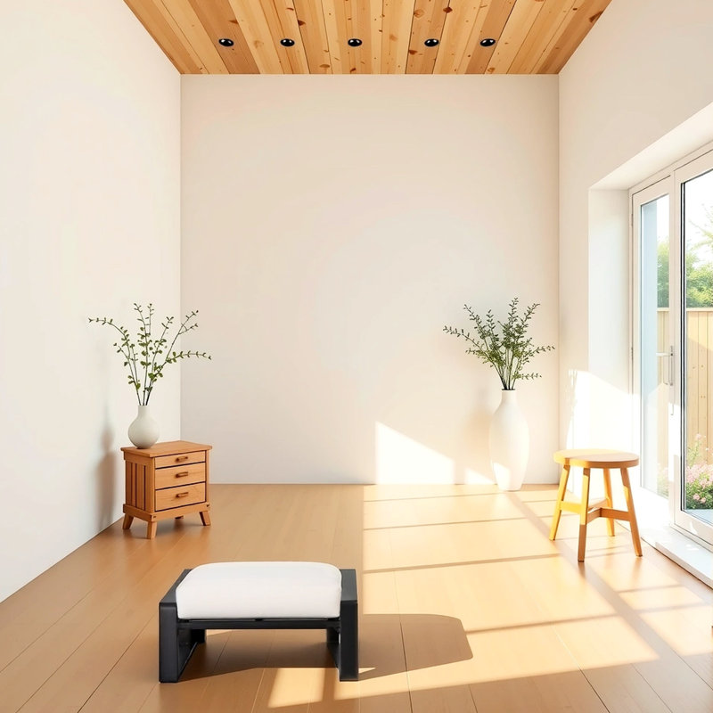 2 repose-pieds avec coussins bruns - Pièce de maison polyvalente et beige confortable