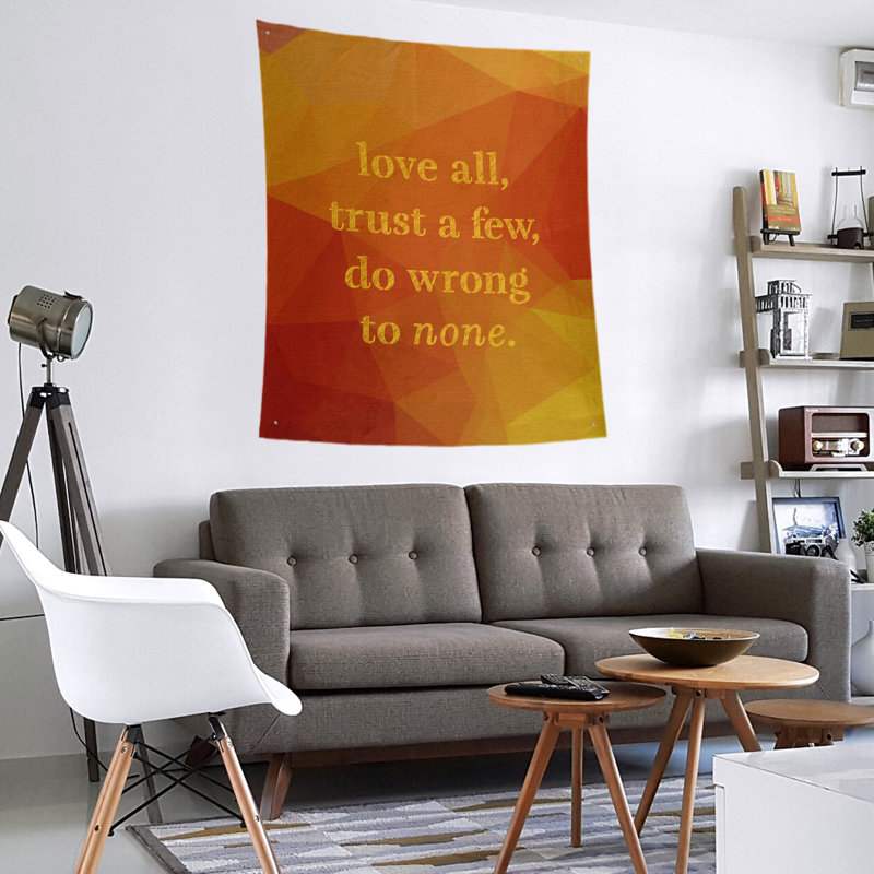 Polyester Tapestry, Amber Yellow, 80" H x 68" W