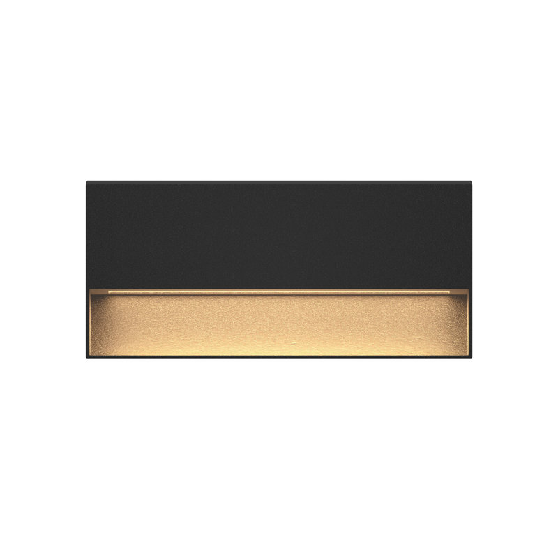 Piazza Anthracite Integrated LED Metal Step Light, 4.43” H x 9.81” W x 1.31” D
