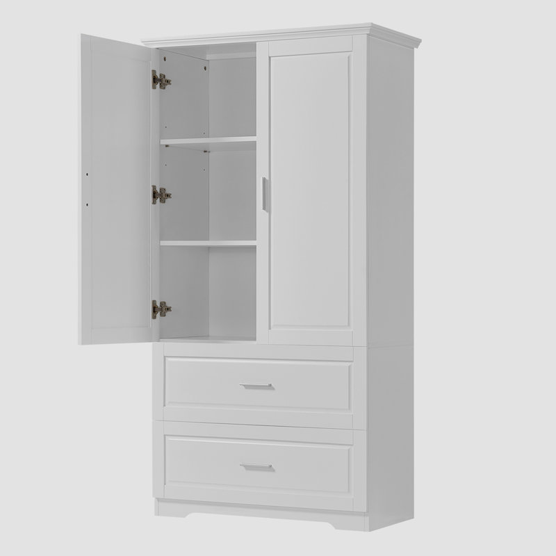 Grande armoire de rangement pour salle de bain, Blanc
