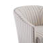 Fauteuil demi-tonneau rembourré à rayures
