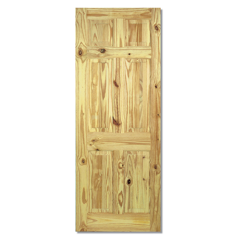 Essentials 6P Knotty Pine Internal Door, 198.1 cm H x 83.8 cm W x 3.5 cm D