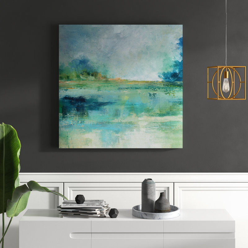 Île émeraude - reproduction sur toile tendue, H 40 po x l 40 po x P 1 po