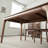 Retro Nut-Brown Rectangular Solid Wood Dining Table-1752333194