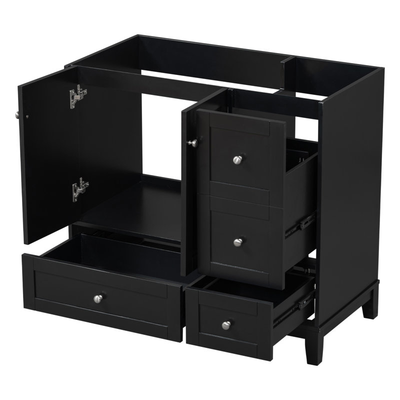 Base de meuble-lavabo simple 17,5 po seulement, Noir
