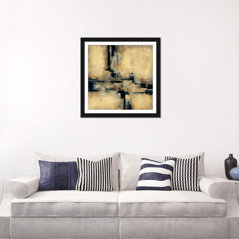 « trésors ii », impression sur toile, H 16 po x l 16 po x P 1 po, Papier d'art encadré noir, Blanc