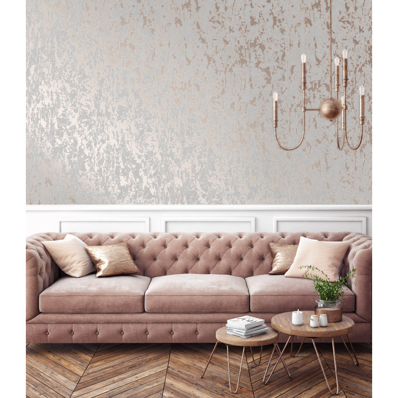 Milan Floral Vinyl Metallic Wallpaper Roll