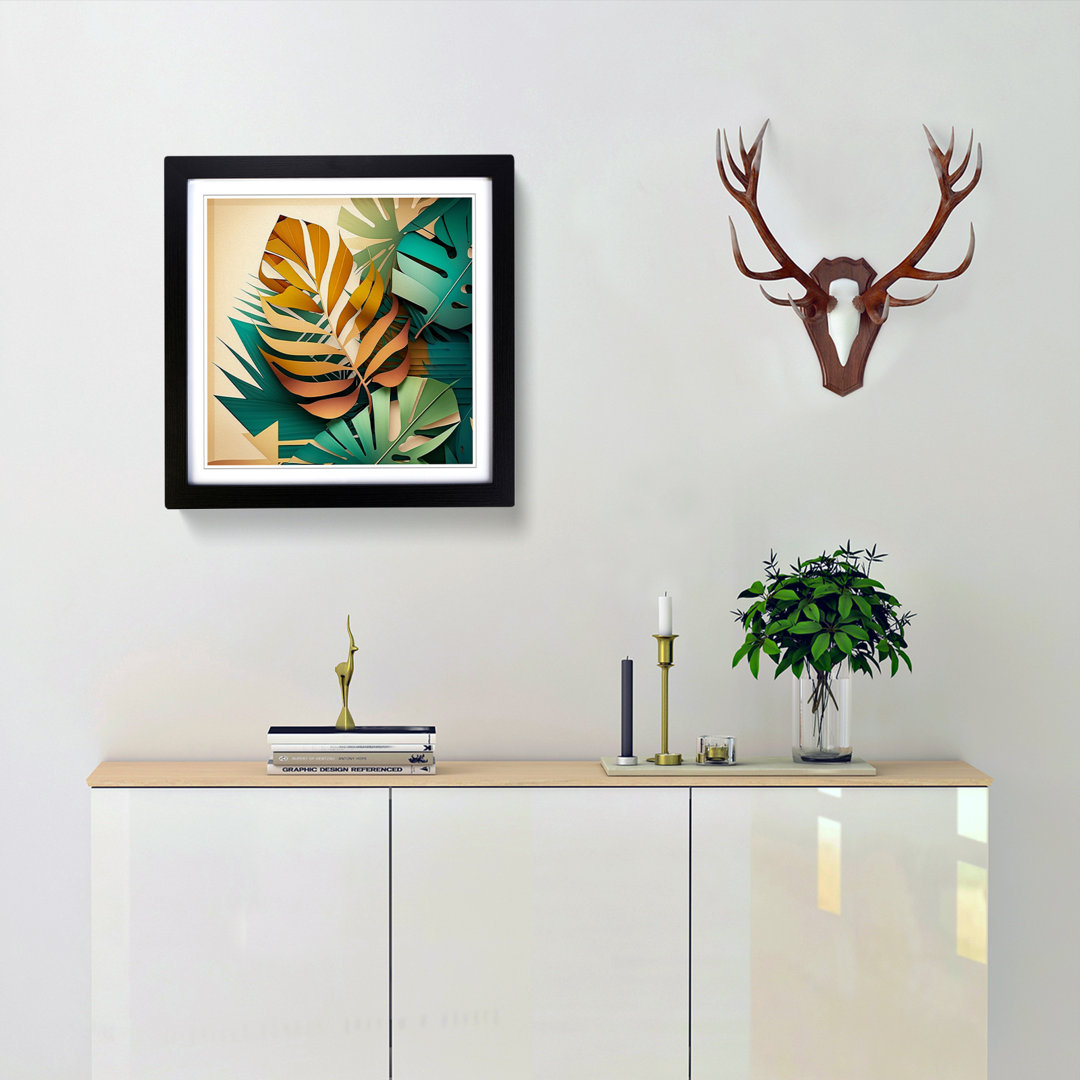 Palm Leaf Cubism - Framed Print