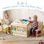Table et chaises pour enfants, ensemble de table et chaises pour enfants en bois, table pour enfants avec tableau noir amovible, table pour tout-petits et chaises avec tiroir de rangement, table d'activités pour enfants pour la garderie, salle de classe,