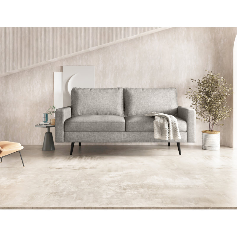 Canapé 70 avec accoudoirs carrés, Polyester beige