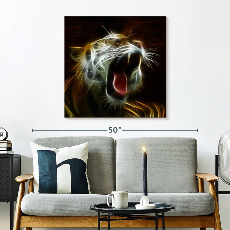 Brampt Tiger Yawn, 30" H x 30" W