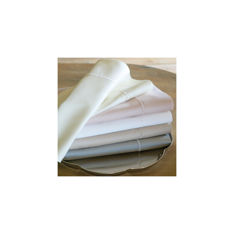 Soprano 420 Thread Count Egyptian-Quality Cotton Sateen Fitted Sheet, Full Fitted Sheet, Ivory