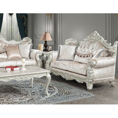  Assago 73" Upholstered Victorian Loveseat 