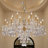 18-Light Brass Crystal Chandelier for High Ceiling
