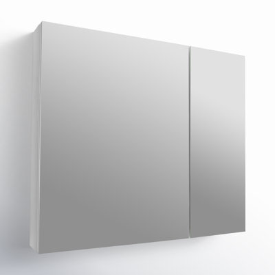 30'' W x 26'' H Surface Frameless Medicine Cabinet with Mirror and 2 Adjustable Shelves