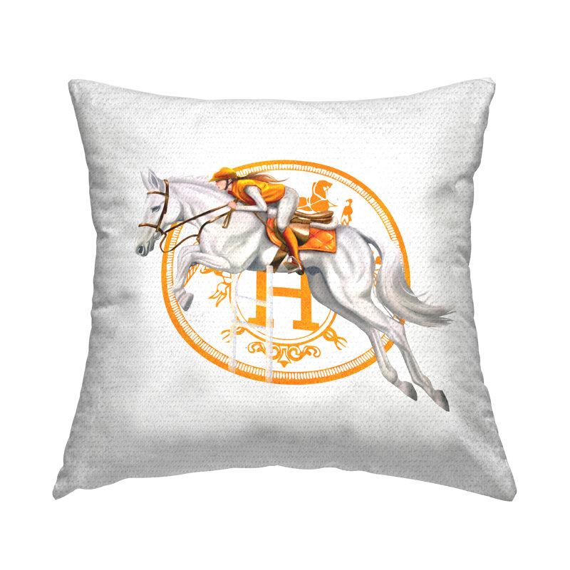 Coussin d'extérieur imprimé Stupell Industries Jockey Chic Glam Fashion par Ziwei Li