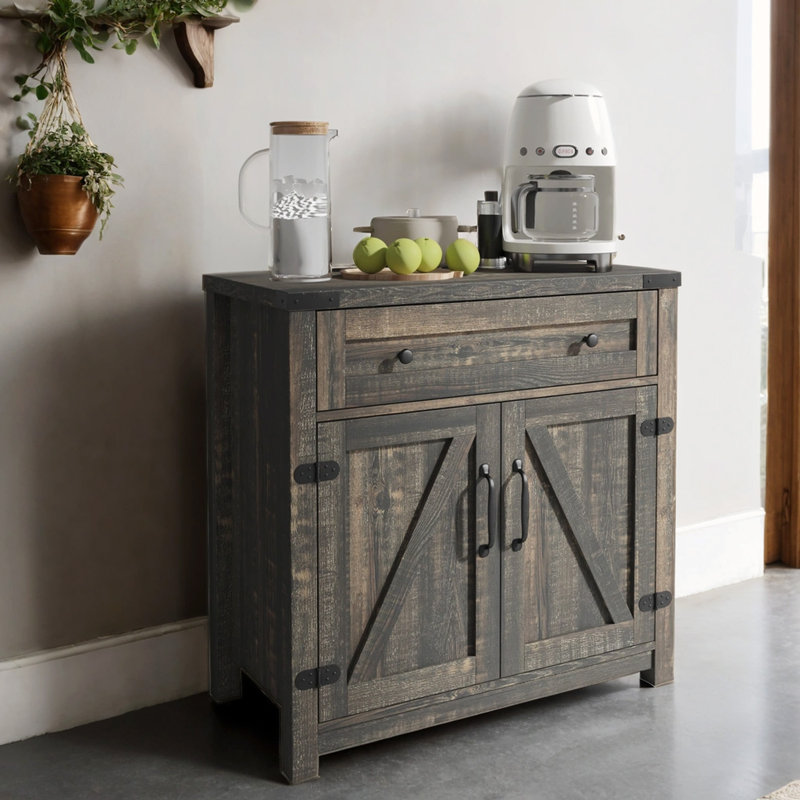 Console Table with  Drawers, Grey Brown