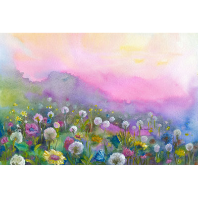 «Watercolor Blooming Valley» par Pobytov - peinture sur toile tendue